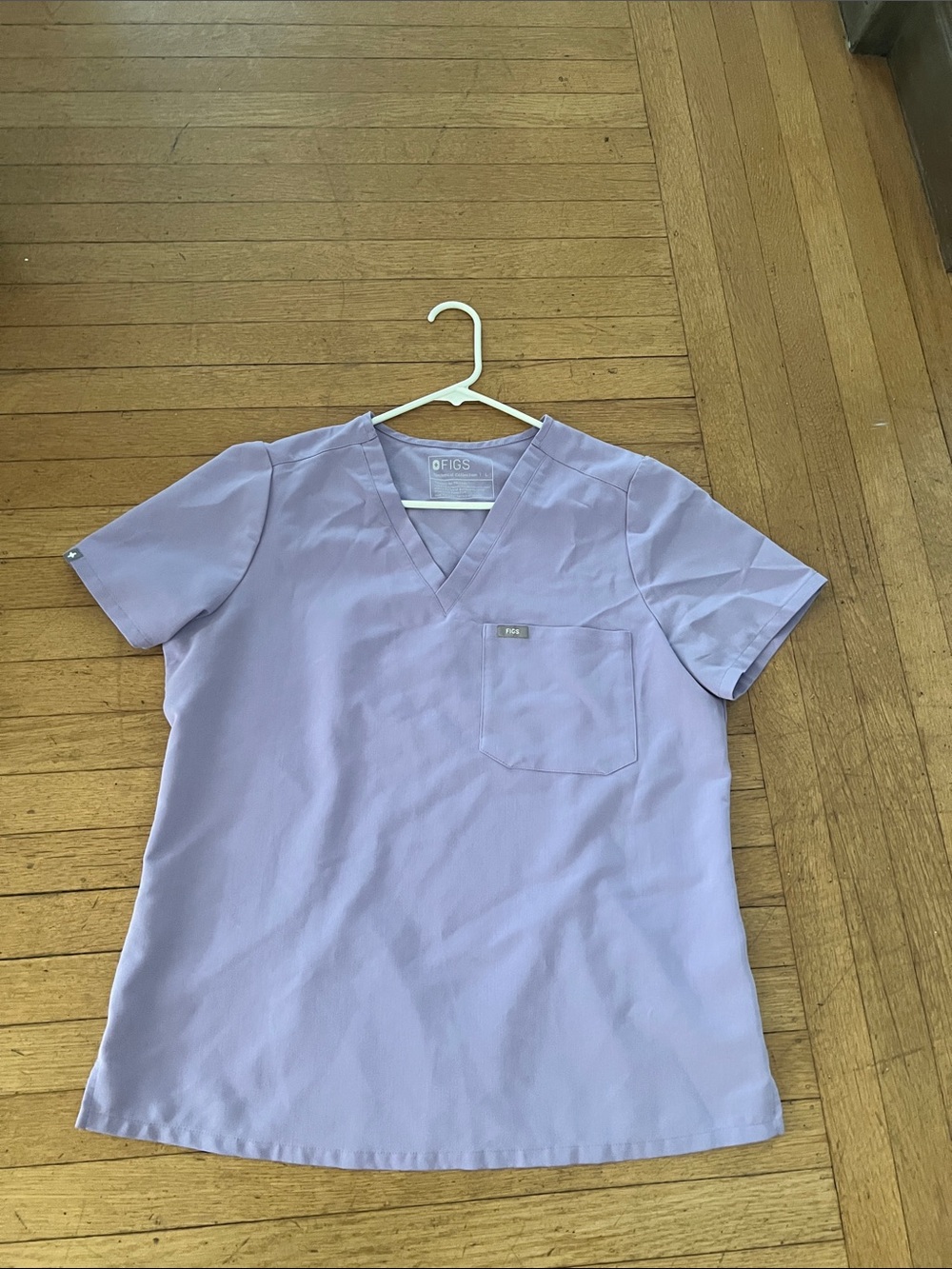 Figs Lavender V-Neck Scrub Top